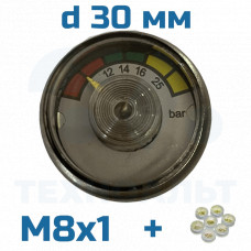 Манометр М8х1, d30 мм